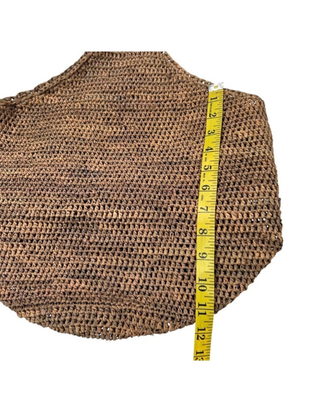 Helen Kaminski Australia Raffia Shoulder Bag Brown Handmade Woven Boho Tote - Picture 5 of 9